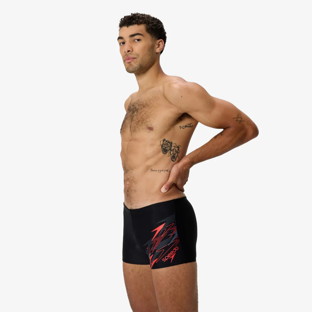 Speedo Kupaće gaće MEDLEY LOGO AQUASHORT BLK/RED