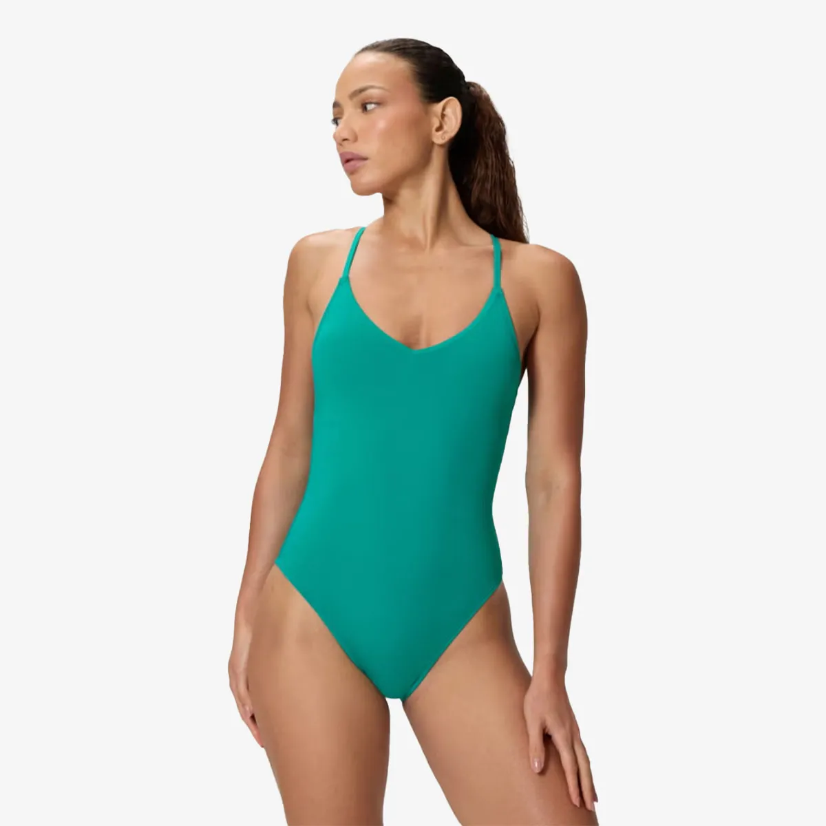 Speedo Jednodijelni kupaći kostim SOLID V-NECK 1PC GRN 