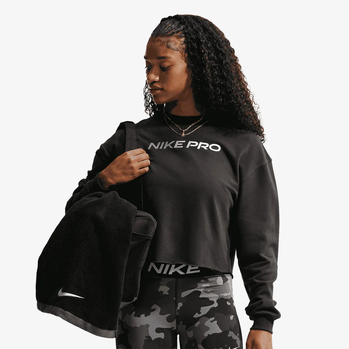 Nike Majica dugih rukava W NP DF CREW FLC TT GRDNT